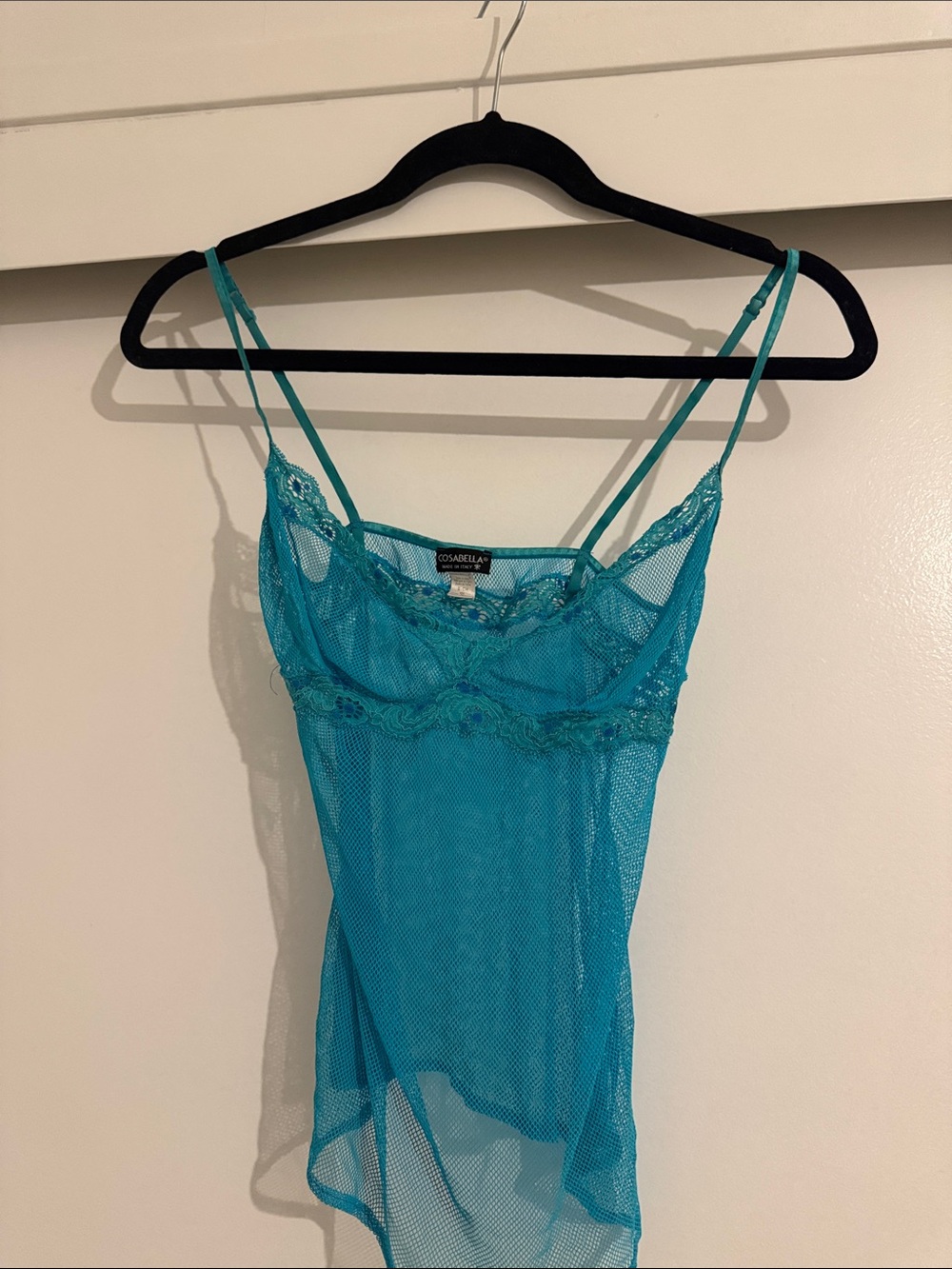 CosaBella Tulle Lace Cami in Teal Size Small